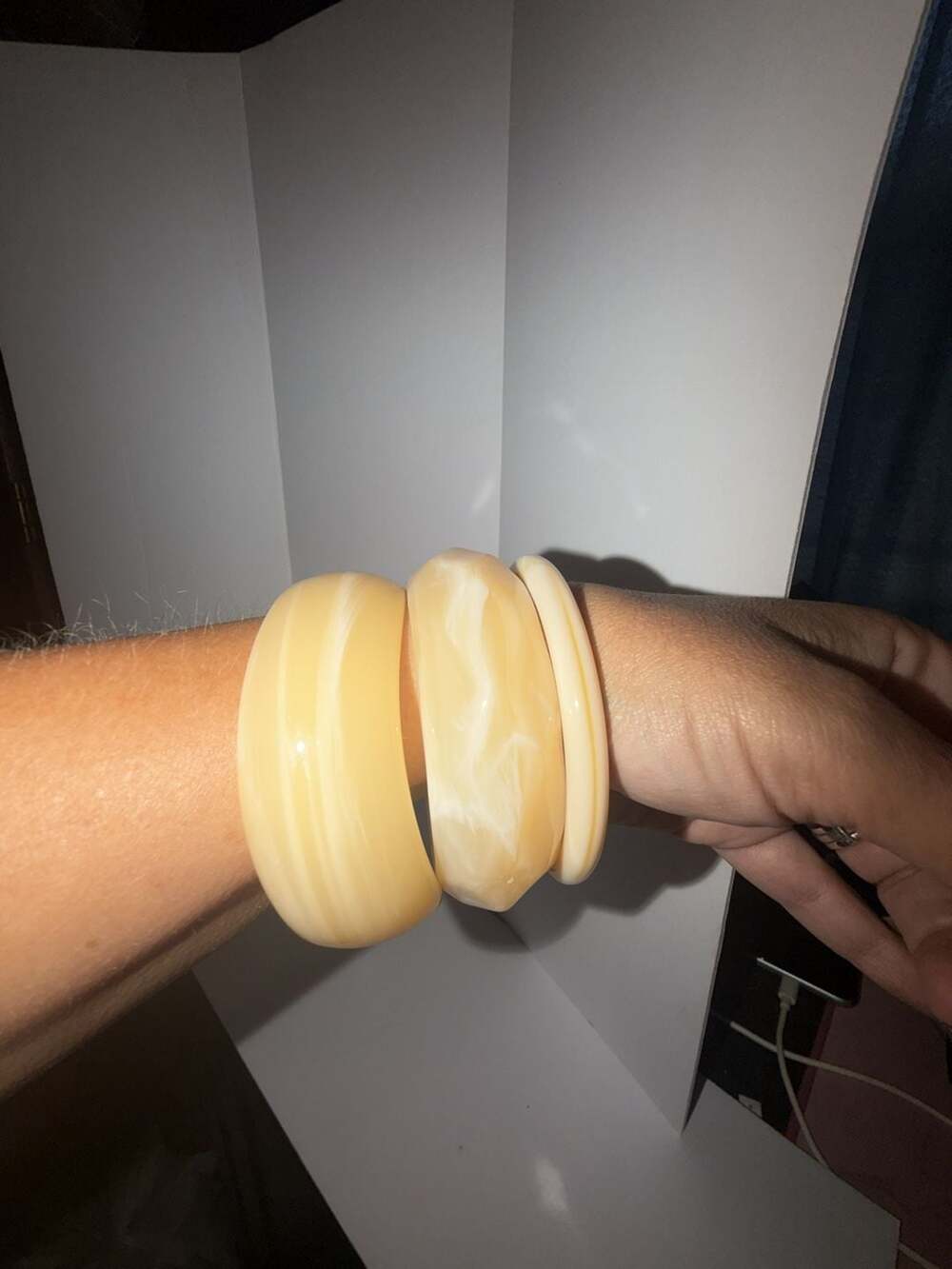 Resin Marbled Swirl Bangle Bracelet Set